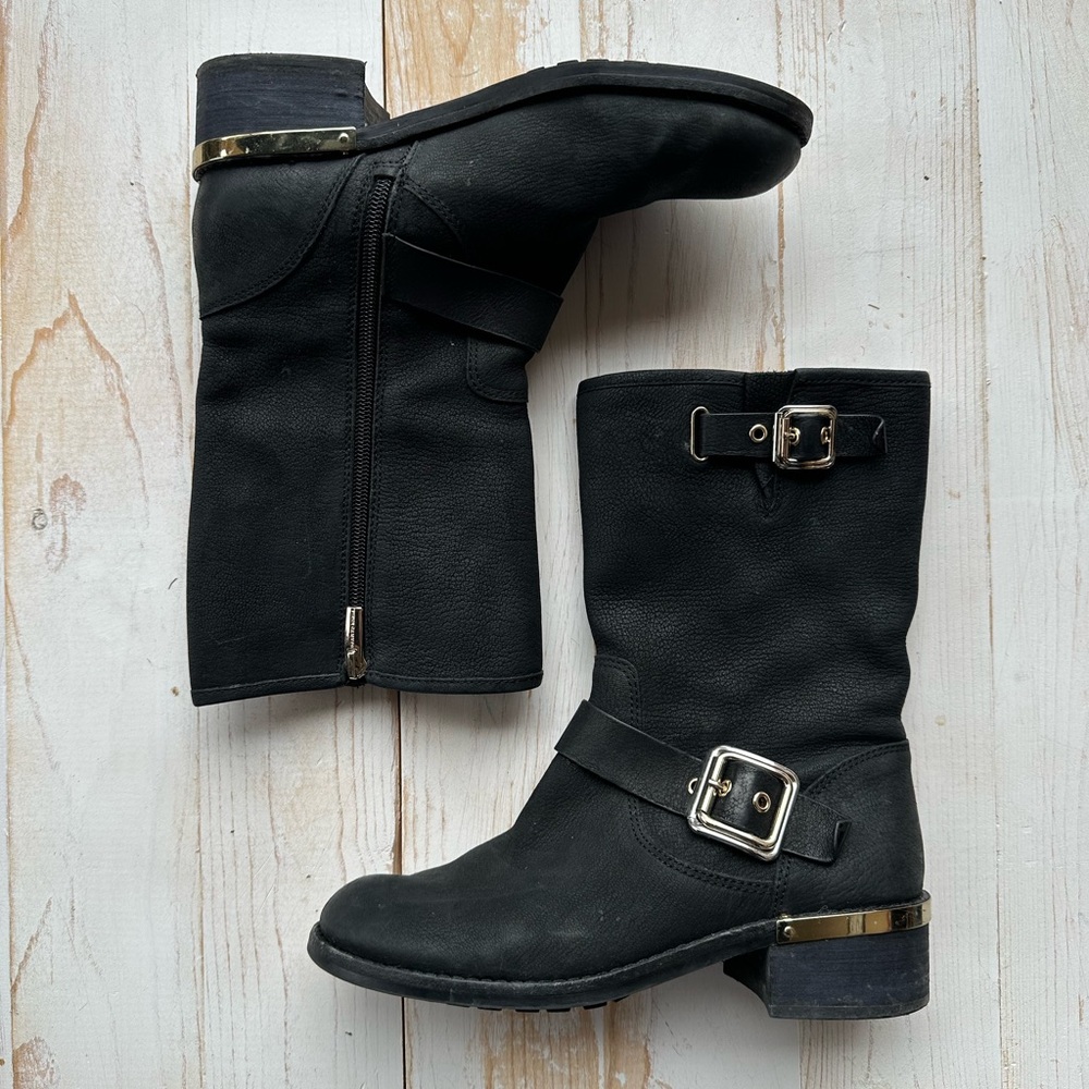Vince Camuto Black Leather Ankle Boots Women’s-7